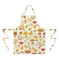 thumbnail image 2 of Fall Pumpkins Leaves Pattern Apron-Garden Aprons for Women with Pockets-Cotton Linen Waterproof Kitchen Cooking Gardening Aprons Adjustable for Kitchen,Cooking,BBQ and Salon 33"x27", 2 of 7