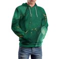 thumbnail image 5 of Emerald Gold Marble Print Men's Women Vintage 3D Hooded Sweatshirt - All-Season Loose Fit Streetwear, 5 of 6