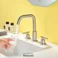 thumbnail image 4 of Boyel Living 8 in. Widespread 2-Handle Mid-Arc Bathroom Faucet with Valve and cUPC Water Supply Lines in Brushed Nickel, 4 of 10