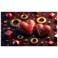 thumbnail image 3 of Valentine's Day Romantic Backdrop Banner with Roses and Hearts for Party Supplies Wedding Decorations Photography Background Props, 3 of 4