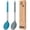 GREY-BLUE, variant on Bundlepro 2 Pack Non Stick Large Silicone Cooking Mixing Serving Scooping Fry Spoons , Black + Red