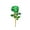 Green, variant on Crystal Rose Stem Ornament Single Branch Glass Roses Flower Collectible Gift with Leaf for Wedding Anniversary Home Party Decor