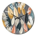 thumbnail image 2 of Designart "Retro Foliage Dream III" Modern Geometric Oversized Wall Clock, 2 of 5