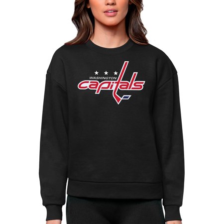Women s Antigua Black Washington Capitals Primary Logo Team Logo Victory Crewneck Pullover Sweatshirt Women s Antigua Black Washington Capitals Primary Logo Team Logo Victory Crewneck Pullover Sweatshirt