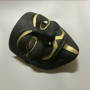 2 Pack V for Vendetta Matte Finish Polishing Black Hacker Mask Anonymous Costume