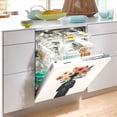 thumbnail image 2 of Yayeee Magnetic Dishwasher Cover for The Front Decoration Home Kitchen Machine Sticker Protector, Black Flowers, 2 of 6