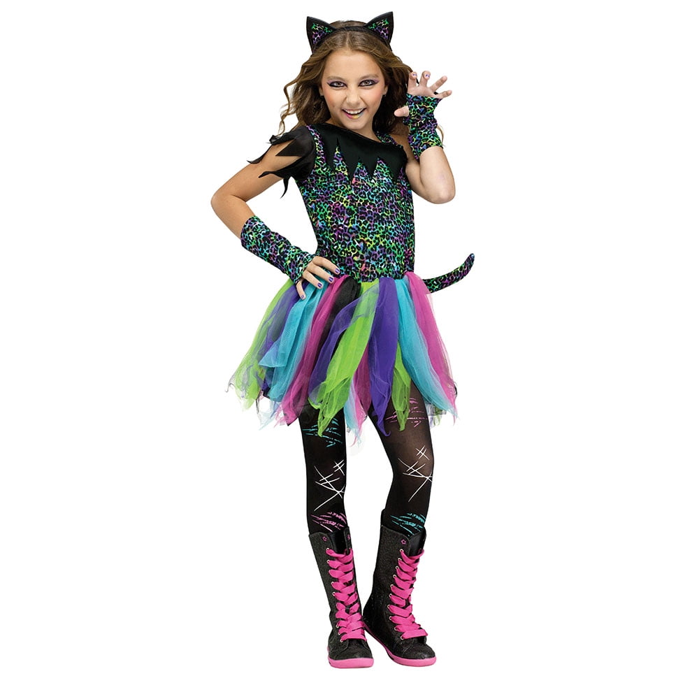 Fun World Costumes Rainbow Cat Girl's Halloween Fancy-Dress