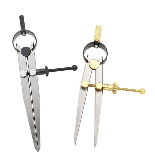CALIDAD DE CARPINTERO: este compás de lápiz es una herramienta de precisión de calidad de carpintero hecha de metal fundido a presión de larga duración y un compás de metal resistente a la o