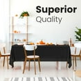 thumbnail image 2 of 5 Pack Premium Black Plastic Tablecloth - 108 x 54 in. Disposable Rectangle Plastic Cloth - Decorative Rectangle Table Cover Smooth Tablecloth - Disposable Table Cloths For Parties, Weddings And More., 2 of 6