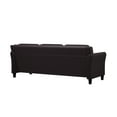 thumbnail image 4 of Lifestyle Solutions Taryn Traditional Sofa with Curved Arms, Java Brown Faux Leather, 4 of 9