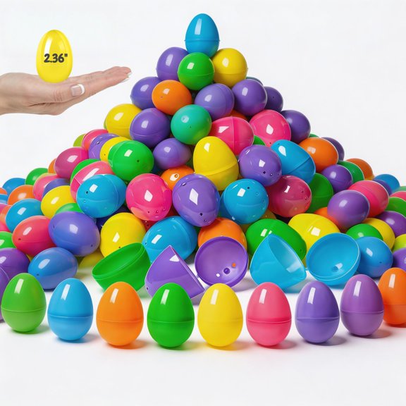 Huevos de Pascua QPCMV de plástico con bisagra de 6 cm, paquete de 36