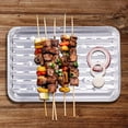 thumbnail image 2 of Bamboohart 30 Pack Disposable Aluminum Pans with Perforated Bottom for Air Circulation - 13. 4 x 9 x 1. 1 Inch Food Containers  Aluminum Sheet Pans for Cooking  Baking  Heating  Storing, 2 of 7