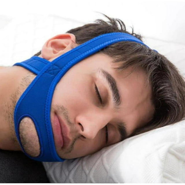 Neoprene Anti Snore Stop Snoring Chin Strap Belt__blue_Gift Of G