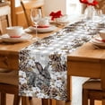 thumbnail image 5 of Grey Rabbits Table Runner - 36 Inch Long Pine Cones Brown Plants Grey Checkered Farmhouse Cotton and Linen Blended Dress Scarves Farmhouse Table Runner for Kitchen Dining, Coffee Table, 13" x 36", 5 of 8