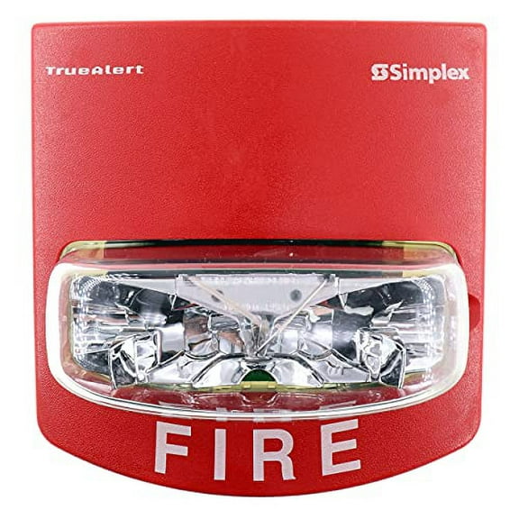 Simplex 4906-9101 TrueAlert Wall Mount Strobe, Multi-Candela, 24-Vdc, Red