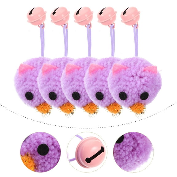DECOMELODY 5Pcs Interactive Cat Mouse Toys Mice Shaped for Indoor Play Cat Entertainment