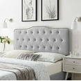 thumbnail image 2 of Tufted Headboard, Twin Size, Velvet, Light Grey Gray, Modern Contemporary Urban Design, Bedroom Master Guest Suite, 2 of 10
