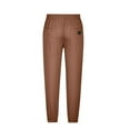 thumbnail image 4 of Wyobmus Men's Cargo Sweatpants Elastic Waist Solid Outdoor Bottom Bind Trousers Relaxed Fit Pants B-Brown, 4 of 5