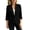 Black, variant on Wenini Women's Cotton Linen 3/4 Sleeve Blazer Jacket Lapel Collar Loose Casual Jacket Coat Top Business Blazer