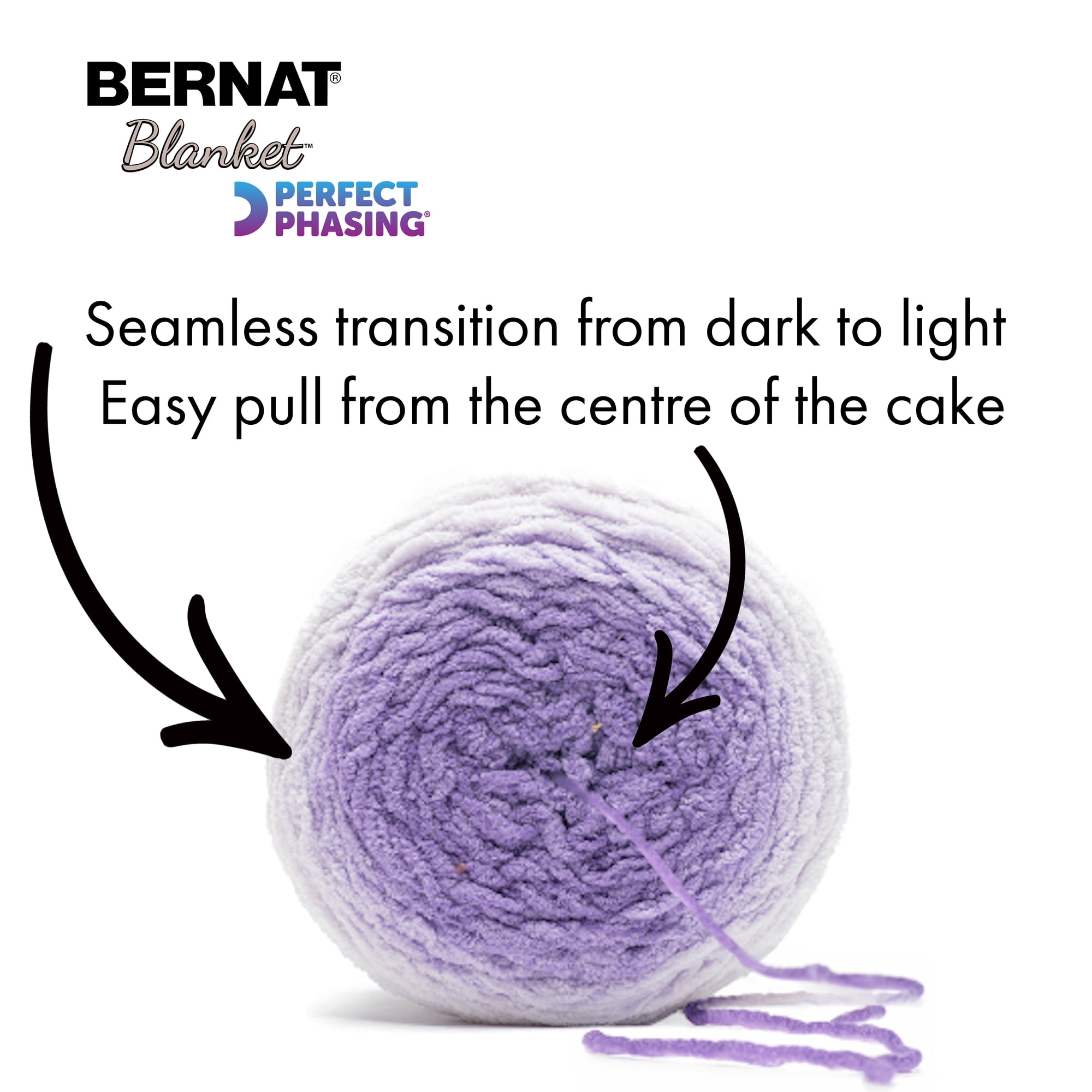Bernat® Blanket Perfect Phasing™ #6 Super Bulky Polyester Yarn, Dark Orchid 10.5oz/300g 220 Yd