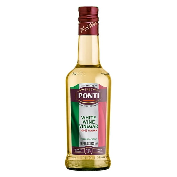 PONTI 100% Italian White Wine Vinegar, 16.9 fl oz