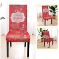 thumbnail image 3 of 6 Christmas Chair Covers, Super Soft Stretchable Seat Protector Chair Slipcovers for Dining Room, Red cm, 3 of 8