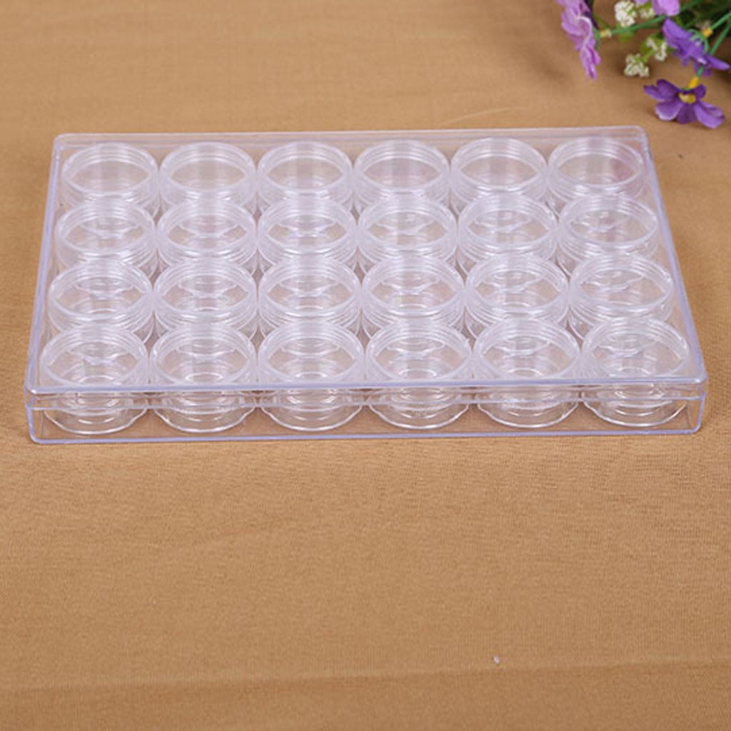 Clearance! Eeatig Storage 1Pcs Plastic Art Jewelry Box 24 Grids Rectangle Tool Storage Bead Container Housekeeping & Organizers Household Essentials White