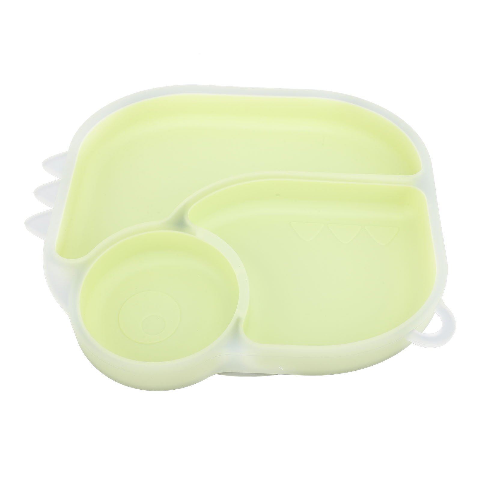 Xirurus Divided Silicone Suction Plate for Toddlers & Babies - Unbreakable Spill Resistant Baby Feeding Dish with Strong Suction Base, Easy to Clean Essential Mealtime Plate (8.66 in / 22 cm) Green