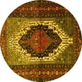 thumbnail image 1 of Ahgly Company Machine Washable Indoor Round Persian Yellow Traditional Area Rugs, 5' Round, 1 of 4