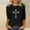 01 Black, variant on YueHuiYing Women's Casual Everyday Crew Neck 3/4 Sleeve Cross Pattern T-Shirt Loose-Fit Top