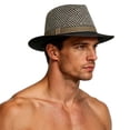 thumbnail image 2 of Mgmyaa Men's Summer Straw Jazz Hat Wide Brim Sun Protection Outdoor Travel Cap Breathable Lightweight Casual Beach Holiday Headwear Adjustable Classic Style, 2 of 9