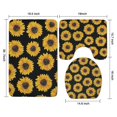 thumbnail image 3 of Black Sunflower Pattern Bathroom Rugs Sets 3 Piece,Toilet Cover Set,Absorbent Non Slip Bathroom Mats Sets with U-Shaped Contour Rug Toilet Rug Set, 3 of 5