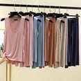 thumbnail image 5 of Bosfbaoi 2 Piece Sets For Women Plus Size Modal Pajama Set V-Neck Sleeveless Top Wide Leg Capri Pants Loungewear Set, 5 of 5