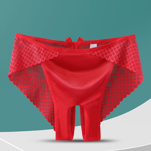 Cotton Underwear for Women Thong Women's Large Size Underwear Low Waist Breathable Nylon Briefs Ice Silk Seamless Underwear Red XL