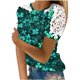 thumbnail image 2 of Puntoco Liquidación de blusas cortas para mujer, blusas con cuello redondo y manga corta con estampado para mujer, 2 of 5