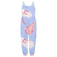 thumbnail image 5 of Chenglor Toddler Strap Romper Baby Floral Cartoon Easter Bunny Jumpsuit Playsuit Girls Kids Suspender Overalls Summer Outfits Clothes #Light Purple 7-8 Years, 5 of 5