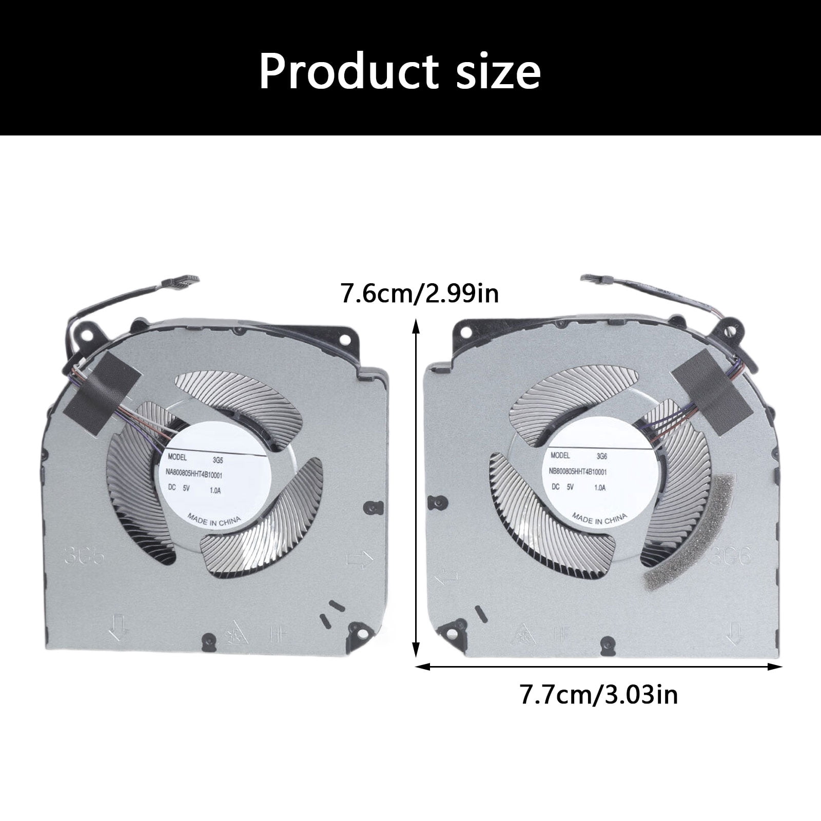 4Wire DC5V 4Pin Quiet Cooling Fan Radiators for Mechanical Yaoshi 15Pro/Pterosaur 15Pro Laptop CPU GPU Coolers