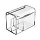 thumbnail image 1 of Caja de almacenamiento de plástico transparente a prueba de polvo con tapa, creativa, dividida, con 3 compartimentos, organizador para hisopos, discos de algodón y cosméticos, 1 of 7