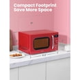 thumbnail image 5 of COMFEE' - Horno de microondas pequeño retro con tamaño compacto, 9 menús preestablecidos, placa giratoria con memoria de posición, función de silencio, encimera, perfecto para espacios pequeños, 0.7, 5 of 5
