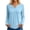 Sky Blue, variant on Women's Classic V-Neck Long Sleeve T Shirt for Everyday Comfort with Soft Casual Fit Top