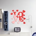 thumbnail image 2 of Brick Wall Paper Sticker And Stick Rose Dresser Heart Shaped LOVE3D Acrylic Patch Removable Wall Sticker For Bedroom And Living Room Decoration Static Cling Stickers Teal And Bedroom Decorations, 2 of 5