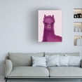 thumbnail image 3 of Fab Funky 'Llama Purple Meadow Flowers' Canvas Art, 3 of 3