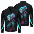 thumbnail image 2 of Chaqueta de invierno para hombre, ropa de abrigo, estampado de personajes de terror en 3D, chaqueta para hombre, cortavientos, chaqueta para deportes al aire libre, chaqueta para montar en motocicleta, 2 of 4