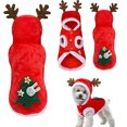 thumbnail image 6 of Dog Christmas Winter Clothes, Pet Apparel With Reindeer Antler Design And Christmas Tree Rabbit Patterns, Warm And Comfortable For X-Large Dogs, 6 of 7