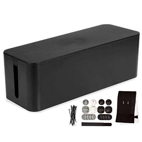Iron Cable Large Cable Management Box Black Cord Organizer and