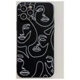 thumbnail image 1 of Funda para teléfono con diseño de cara de arte abstracto, compatible con iPhone 12 Pro Max, fundas protectoras de silicona de moda, color negro, 1 of 5