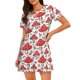 thumbnail image 1 of Disketp Amanita Red Mushroom para Camisón Corto de Manga Corta para Mujeres, Camisón Cómodo con Escote Redondo, Bonito y Confortable, 1 of 6