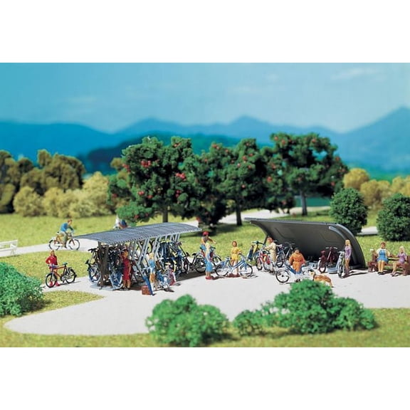 Faller 272535 2 Bicycles stands with bikes