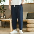 thumbnail image 3 of Men's Fashion Loose Casual Solid Color Nine Point Trousers, 3 of 5