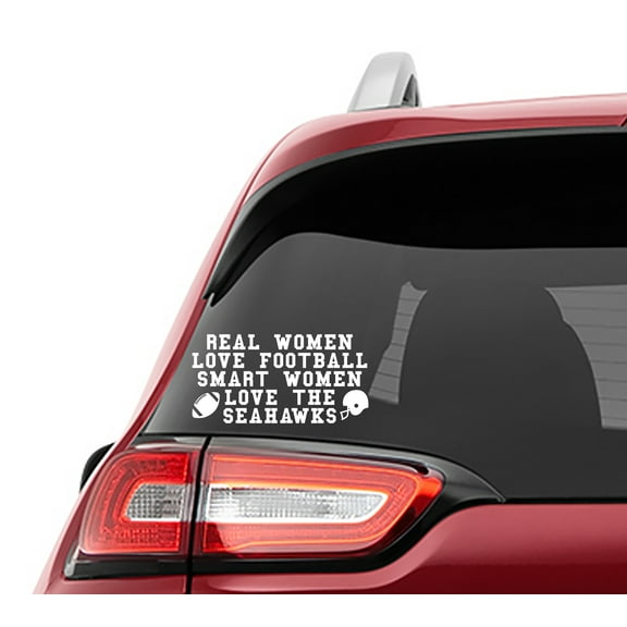 Collectible Decals Real Women Love Football Smart Women Love the Seahawks Vinyl Decal